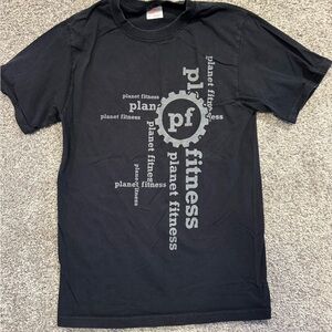 Planet Fitness T Shirt‎ Employee Uniform Adult Small Black Spell Out